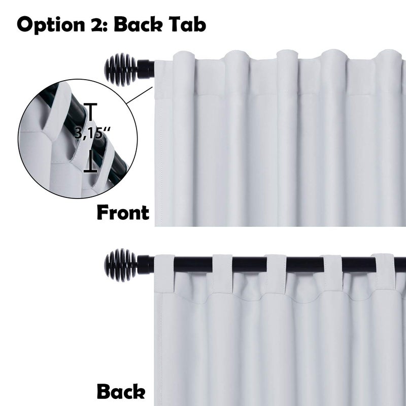 DWCN Patio Sliding Door Curtains - Extra Wide Curtains for Glass Door, Room Divider Blackout Thermal Curtain Panel with Back Tab & Rod Pocket for Bedroom Partition, 100 x 108 Inches, Greyish White - Image 4